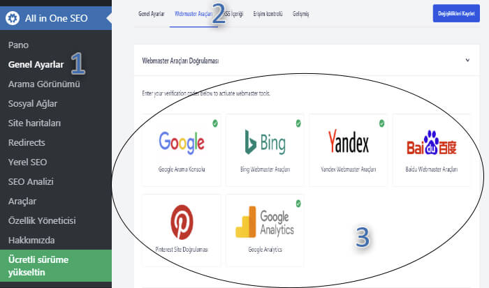 all in one seo genel ayarlar